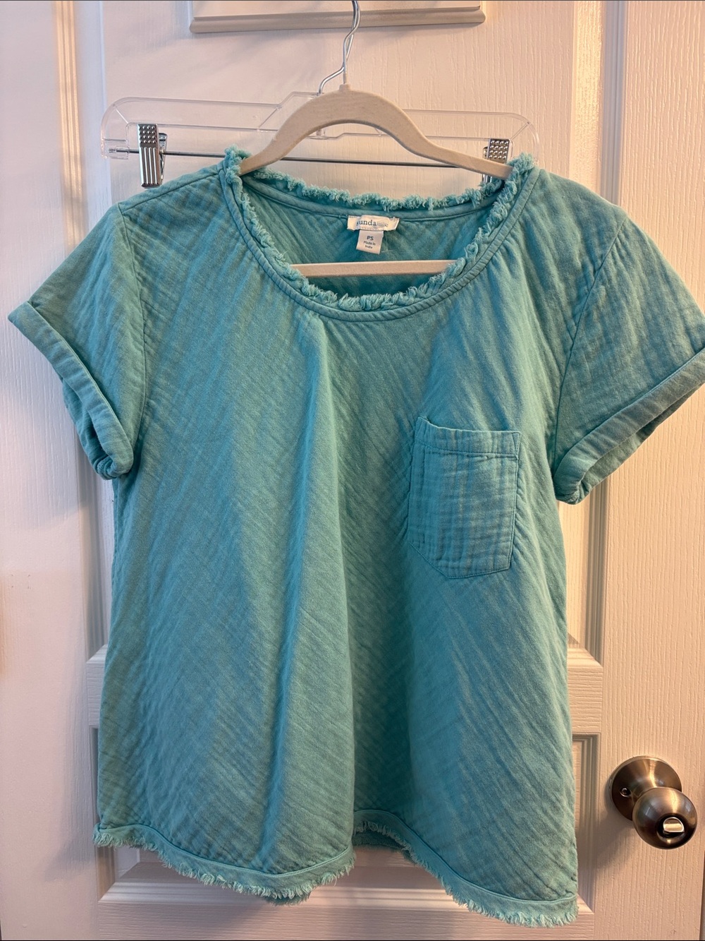 Sundance Short Sleeve Tee in Aqua Blue